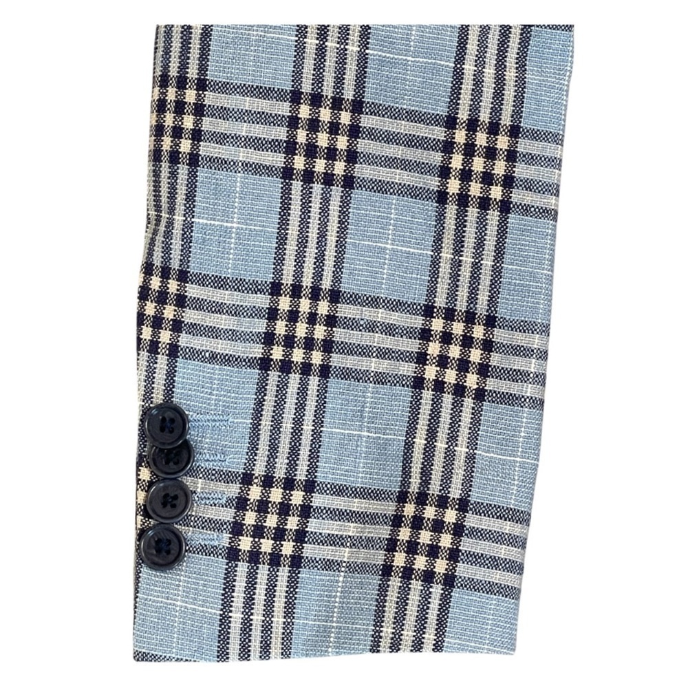 Giorgio’s of Palm Beach Blazer/Jacket, Blue Plaid, Italian women 42R - Picture 7 of 14